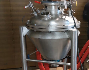 Test trials of Vacuum Vertical Ribbon Mixer Dryer