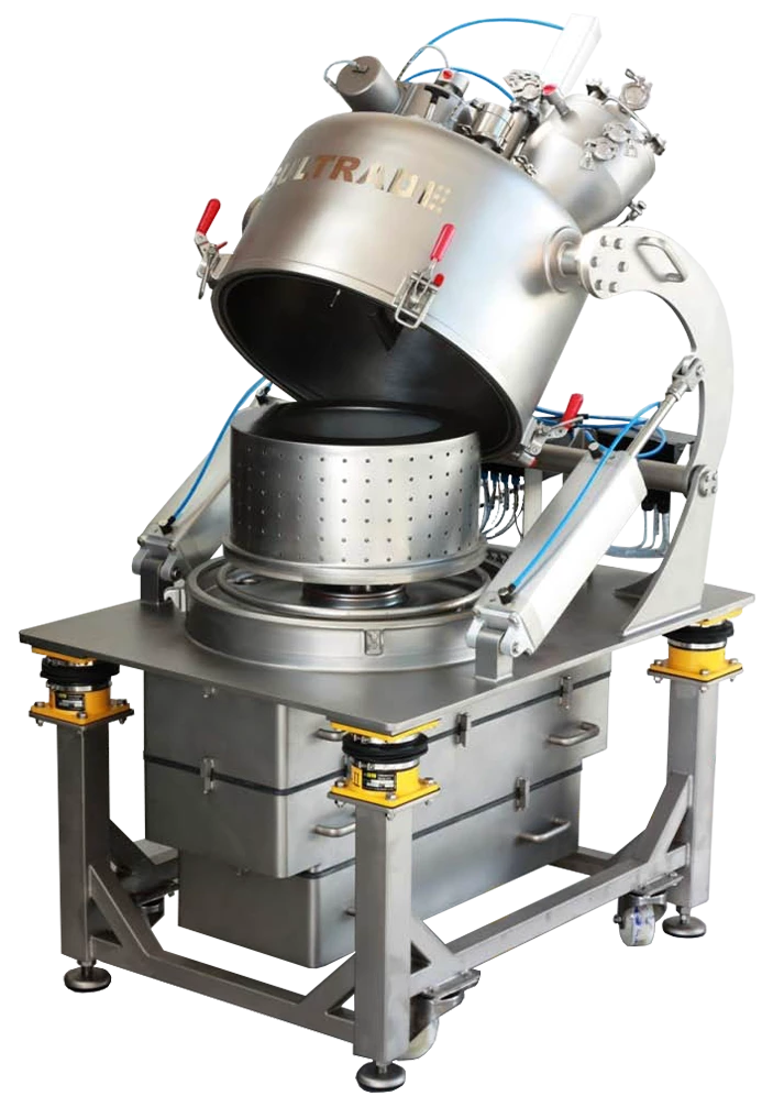 Centrifuge & Dryer in one, manufactured under GMP and ATEX guidelines as a multi-purpose device for centrifuging and drying under vacuum