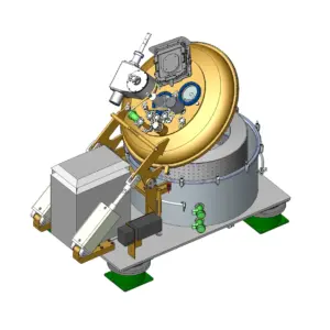 Vertical top discharge centrifuge