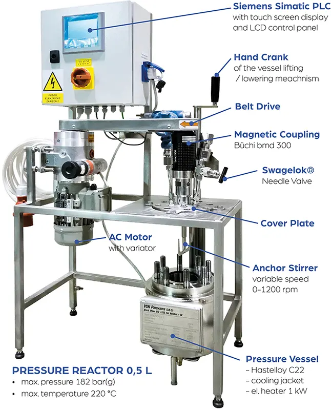 PRESSURE REACTOR 0,5 L - 150BAR - C22