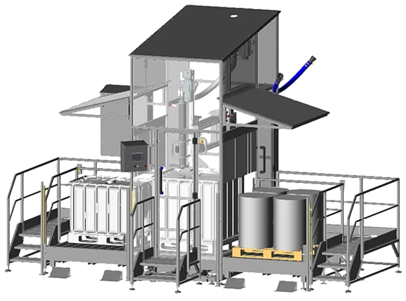 Abfüllanlage für Fässer und IBC-Containern