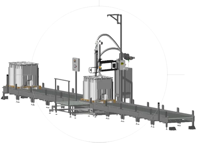 Abfüllanlage für Fässer und IBC-Containern